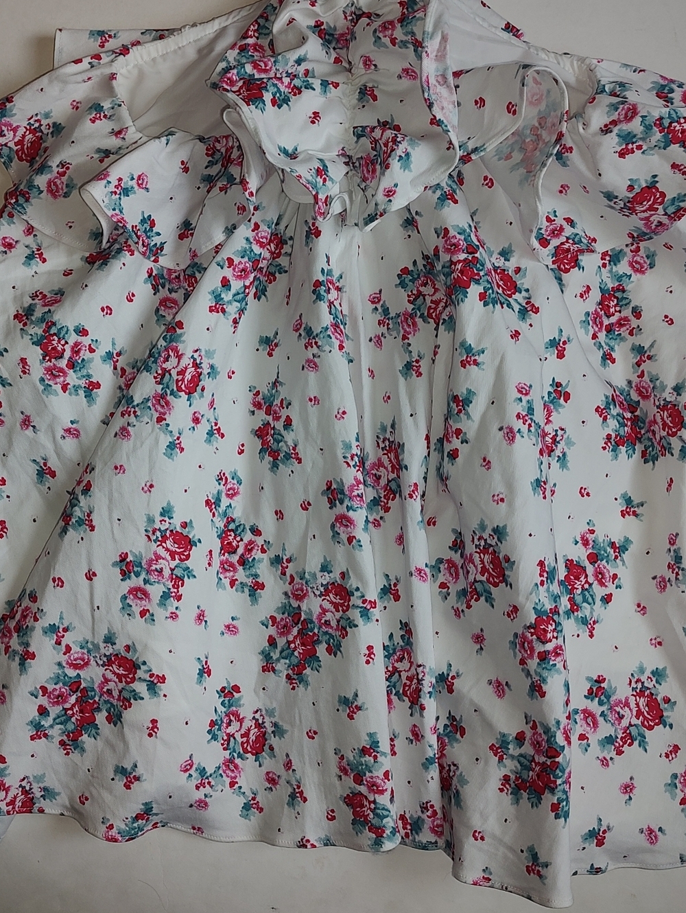 Hello Molly Wandering Heights Dress White Mini Cut Out Floral Pink Lined 2 XS - Picture 15 of 16
